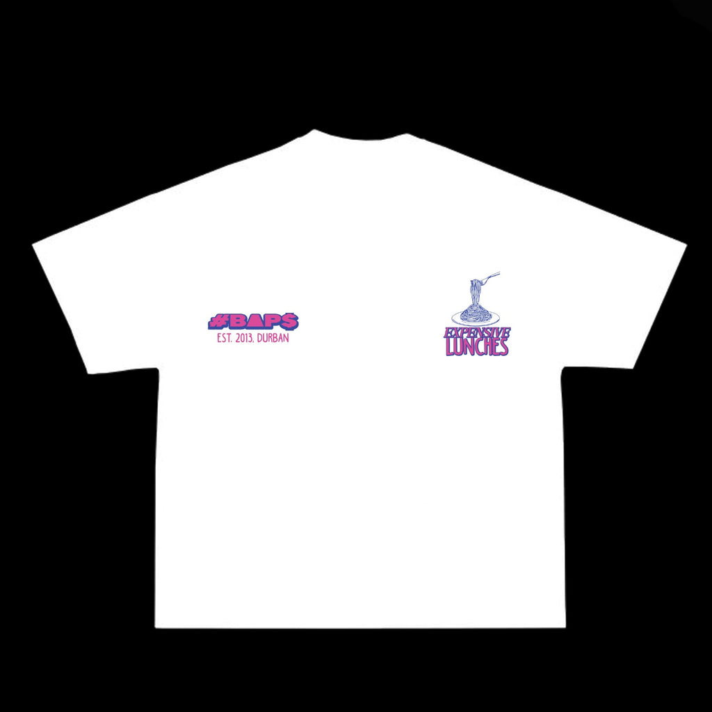 #BAPS T-Shirt - Expensive Lunches - White