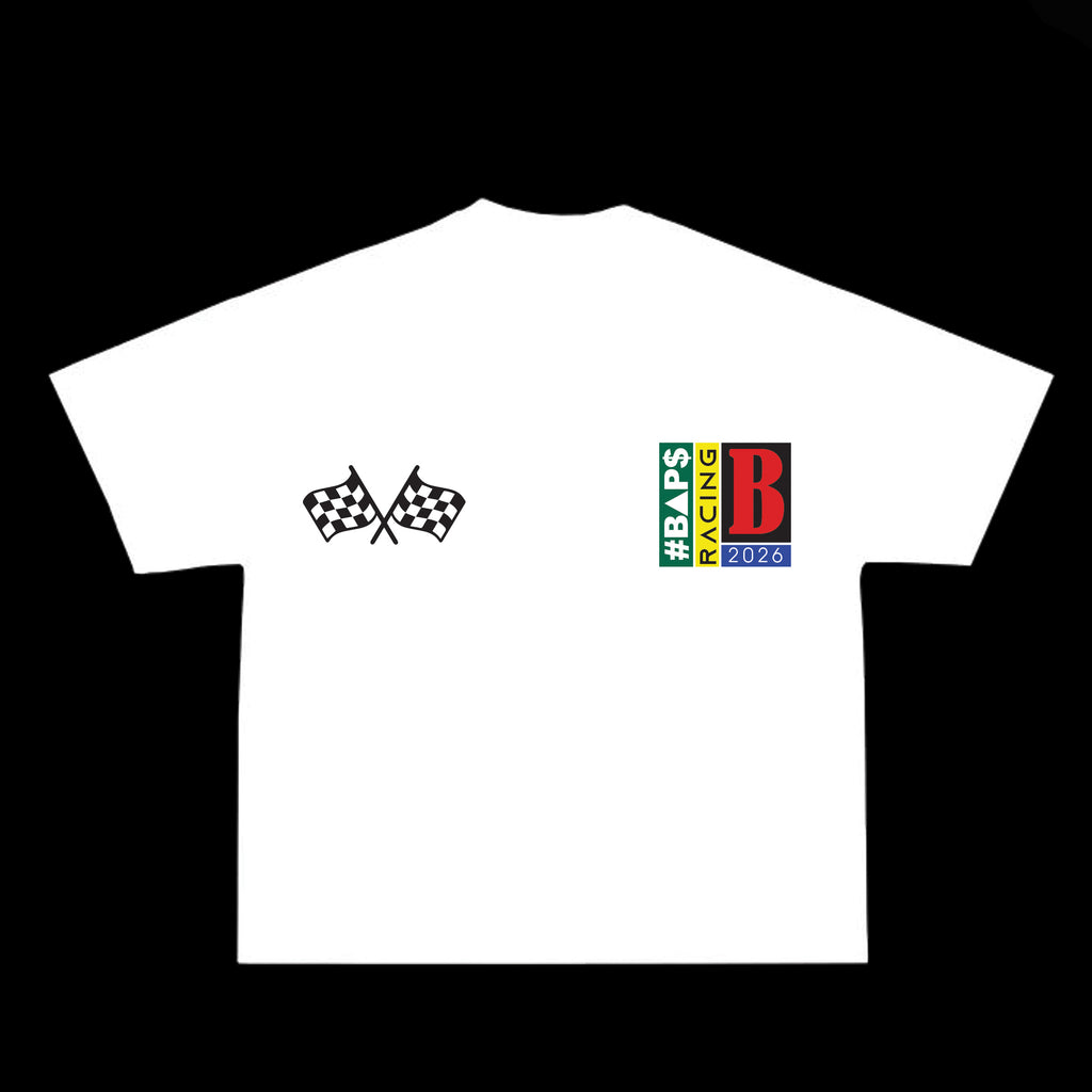 #BAPS T-Shirt - #BAP$ Racing - White